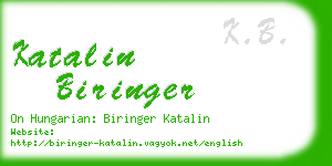 katalin biringer business card